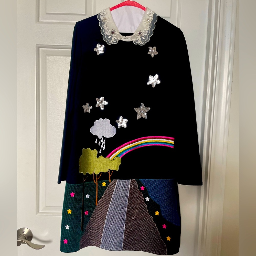 Black Holiday dress with great design & details szLarge